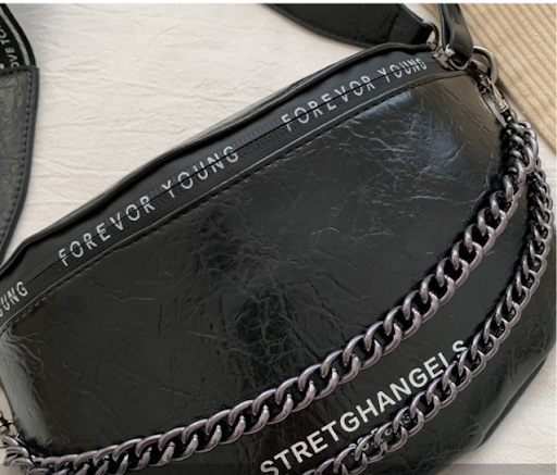 Title 8, Retro Damen Gürteltasche mit Kette in Uni-Farbe...