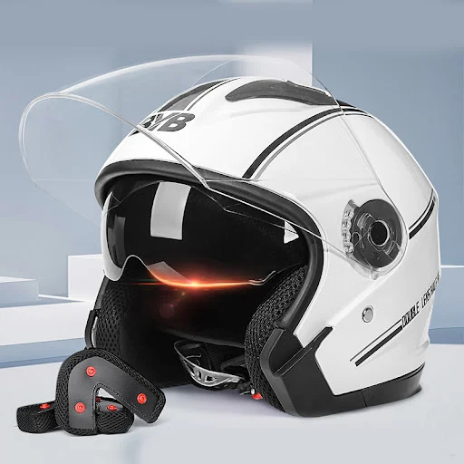 Title 2, Einfacher Elektrofahrradhelm mit Doppelvisier. ...