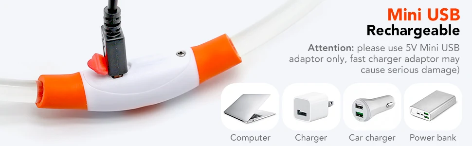 Title 1, LED Dog Collar USB Rechargeable Glowing Pet Col...