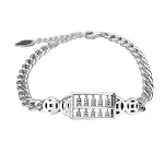 Pulseira de ábaco feminina em prata esterlina S925, estilo clássico e étnico, charme e elegância para mulheres. — foto 4