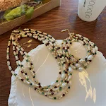 Colar boêmio de pérolas de água com fio, um acessório elegante e versátil. Perfeito para realçar seu estilo natural e feminino, ideal para diversas ocasiões. — foto 3