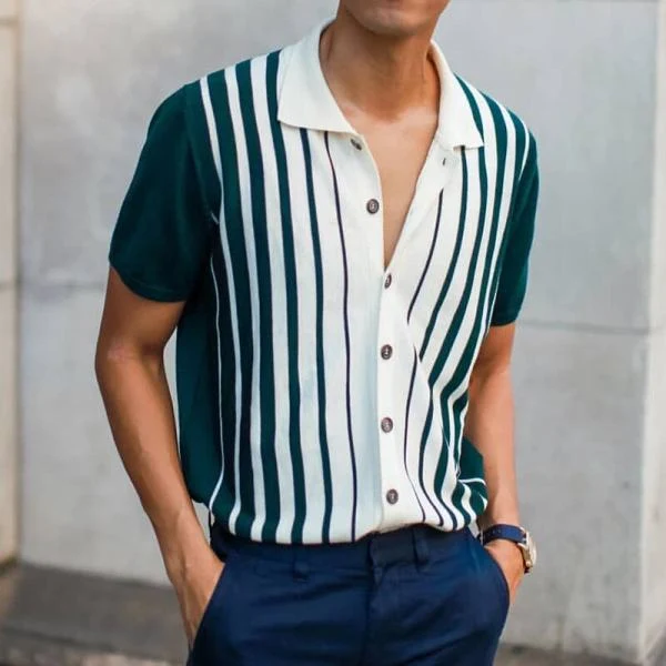 Camisa Polo Masculina Casual Manga Curta Solta com Botões e Gola Lapela. Conforto e estilo despojado para o dia a dia. Perfeita para o verão. — foto 3