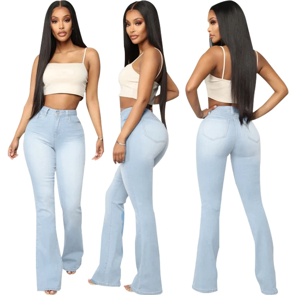 Jeans de ganga slim fit, moda e sucesso em vendas, combinam com tudo, perfeitas para qualquer ocasião. Design moderno e elegante, realçam a sua silhueta. — foto 4