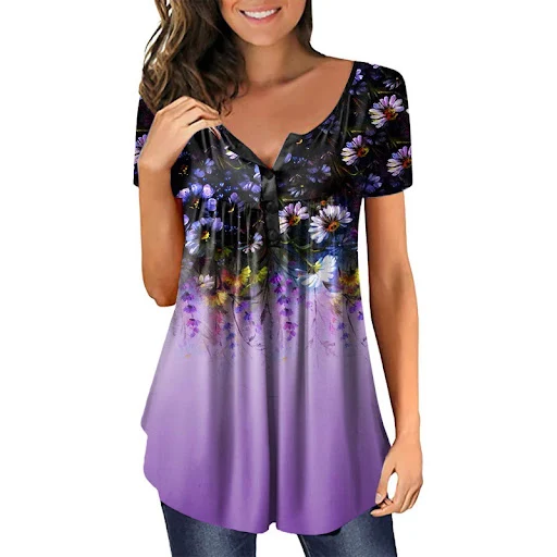 Title 8, Loose V-neck Womens Top T-shirt