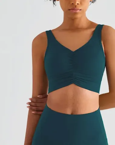 Sexy V-Neck Pleated Big Chest Elastic Fitness Underwear. Comfortable support and a flattering fit for your workouts.