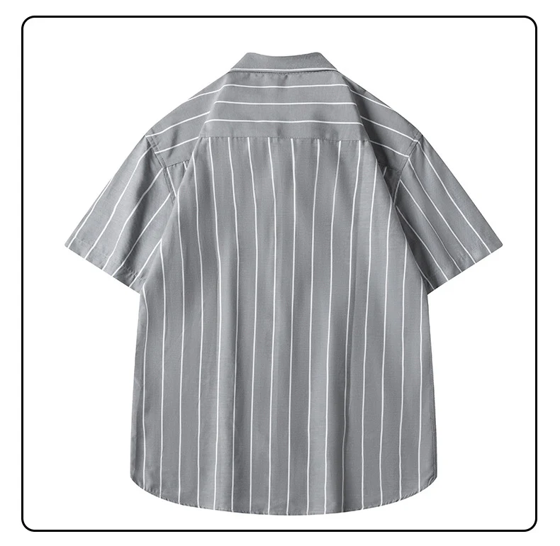 Title 7, Mens short-sleeved striped business casual shi...