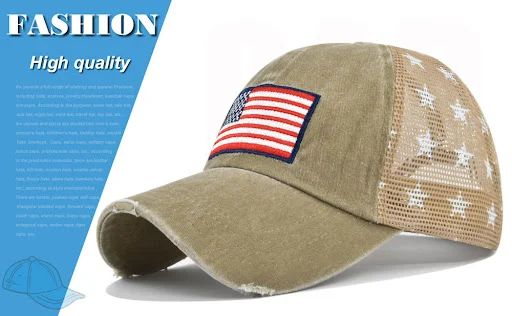 Title 10, American Flag Embroidered Mesh Cap Baseball Hat...