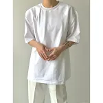 Camiseta masculina de algodão manga curta cor sólida verão. Conforto e leveza para o calor. Perfeita para o dia a dia e atividades ao ar livre. — foto 7