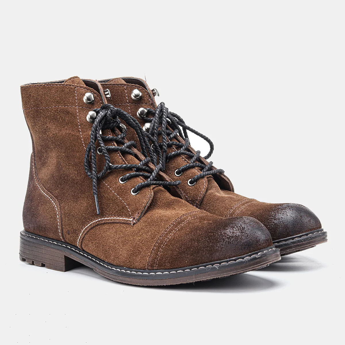 Title 7, Martin Boots Top Layer Cowhide Suede with Tooli...