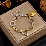 Pulsera con accesorios de cadena de acero de titanio con color de contraste, elegante y duradera, perfecta para cualquier ocasión. — foto 20