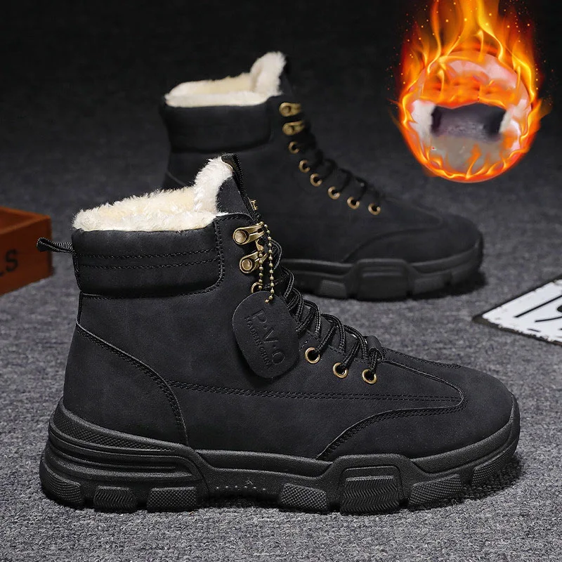 Title 4, Fashion Mens Thick and Velvet Warm Cotton Shoe...
