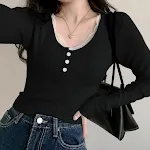 Sweet and Spicy Lace Bottoming Shirt, ideal for layering and adding a touch of elegance. Versatile top to elevate your s — photo 3