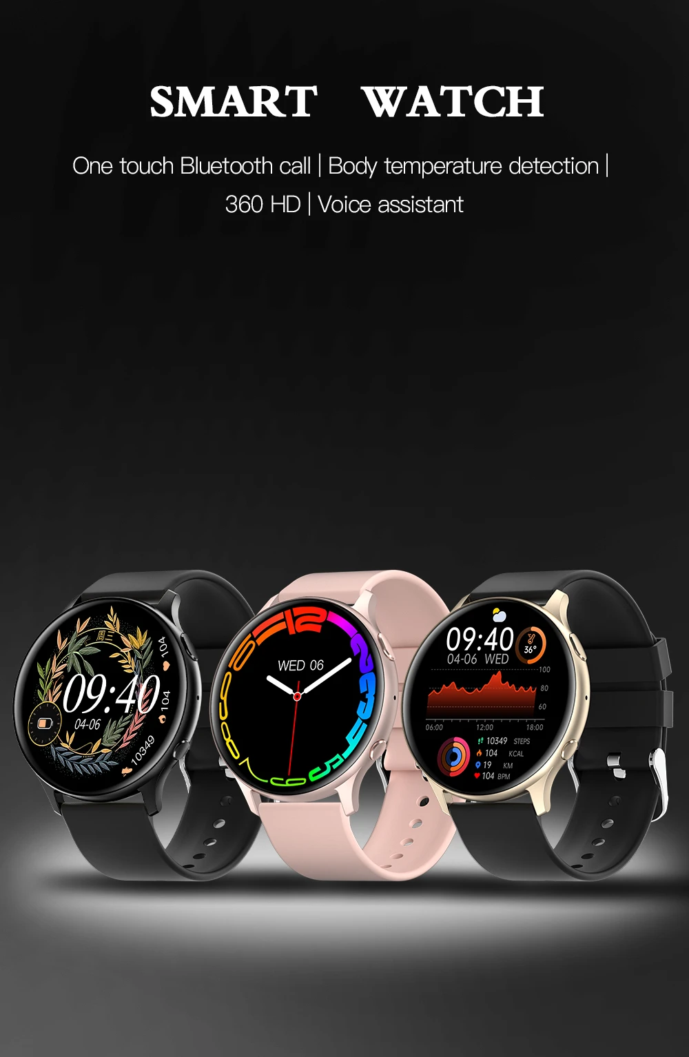 Title 1, Smartwatch Bluetooth com chamadas, frequência c...