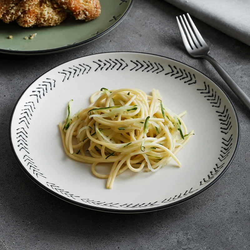 Title 2, Simple Japanese Plate Matte Round Pasta. Serve ...