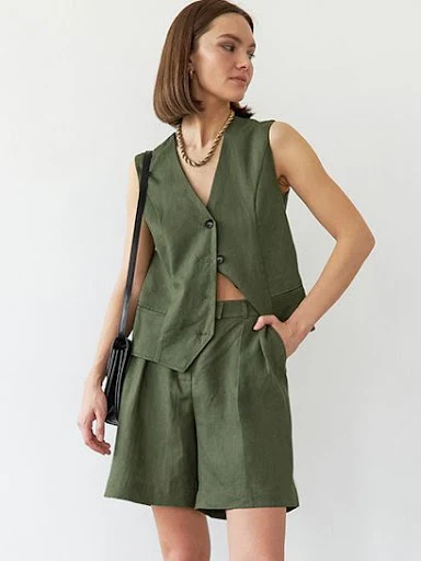 Title 4, Womens Fashion Casual V-neck Vest and Shorts S...