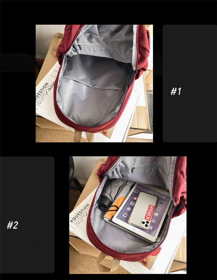 Mochila Coreana Harajuku Ulzzang Simples Retro de Lona, Estilo Casual e Moderno, Perfeita para Escola e Dia a Dia, Confortável e Charmosa — foto 3