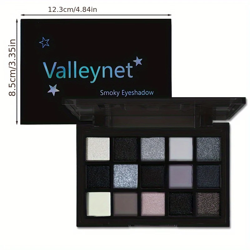 Palette de fards à paupières fumés 15 couleurs mates nacrées, idéale pour des looks sophistiqués et polyvalents. Maquillage yeux parfait. — photo 2