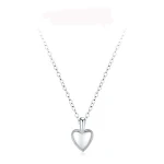 Colar com pingente de coração de prata esterlina para mulheres, simples e charmoso, perfeito para uso diário ou presente especial. — foto 8