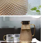 Electroplated Amber Glass Water Pitcher, Heat-resistant for Household use. Perfect for cold water, durable and stylish, — photo 6