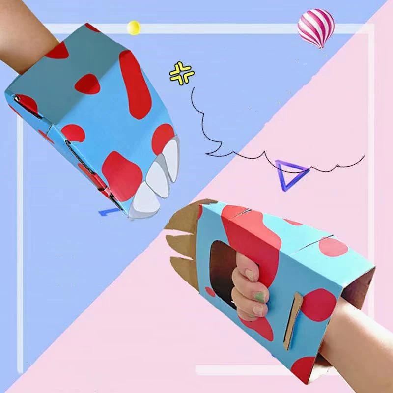 Modelo de montagem de brinquedo luva de papelão para crianças. Construa sua própria luva! Divertido, educativo, e estimula a criatividade e habilidades manuais. — foto 2