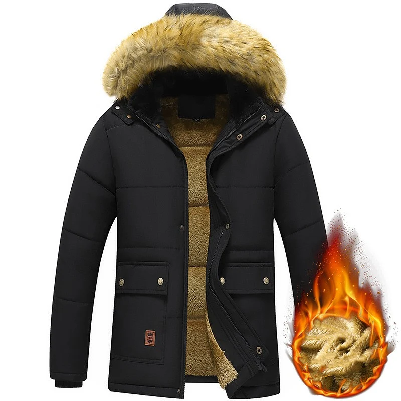 Giacca Uomo in Cotone Imbottita e Foderata in Pile, Calda e Confortevole, Ideale per l'Inverno, Massimo Comfort. — foto 10
