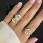 Anel de prata esterlina com zircônia verde oliva oval, uma joia elegante para realçar seu estilo diário ou em ocasiões especiais. — foto 12