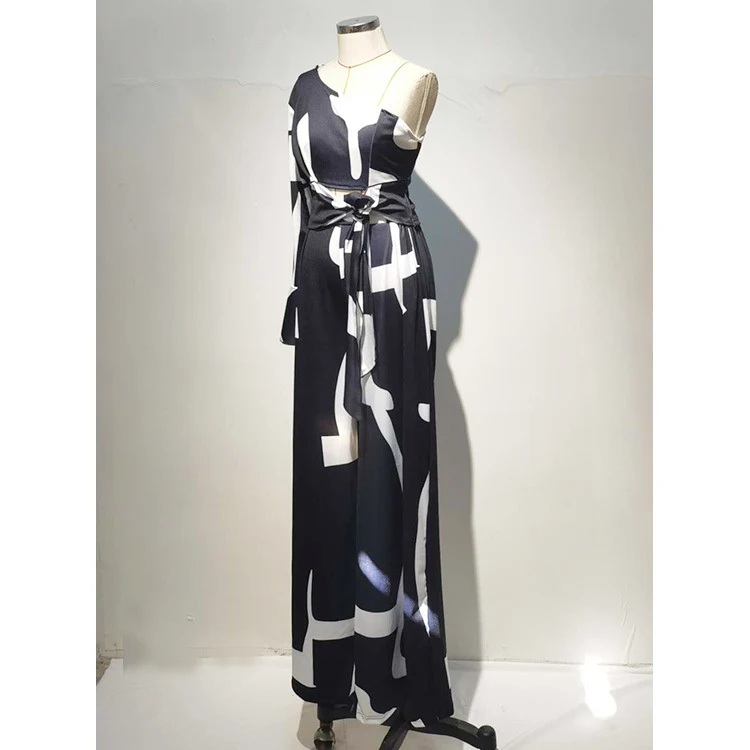 Title 8, Two-piece Sleeve Lace-up Jumpsuit