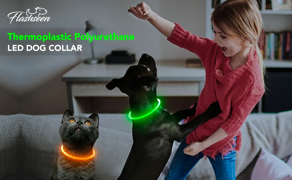 Title 5, LED Dog Collar USB Rechargeable Glowing Pet Col...