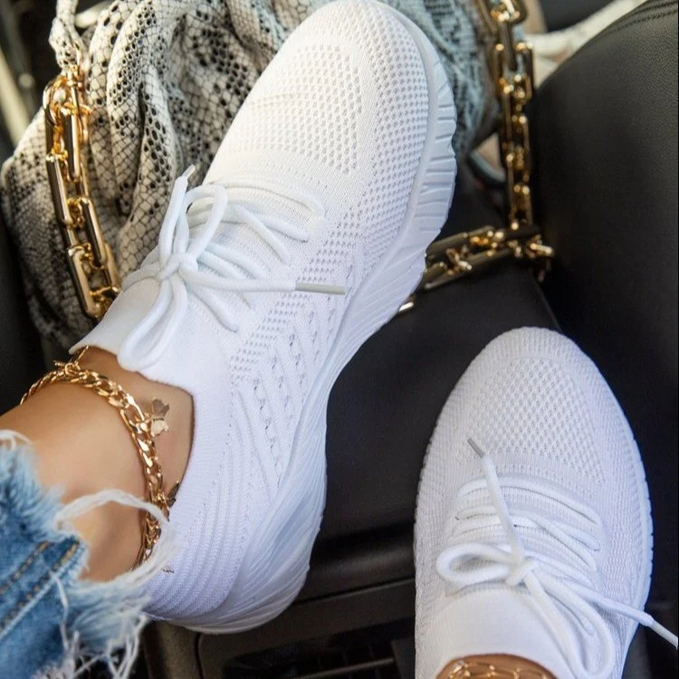 Title 5, Tênis Feminino Sola Grossa Cor Sólida Dad Shoes...