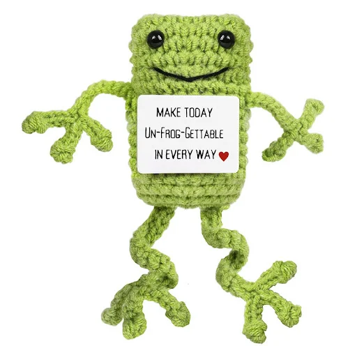 Title 2, Hand crocheted wool frog, a soft and adorable t...