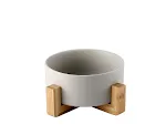 Bowl with wooden stand