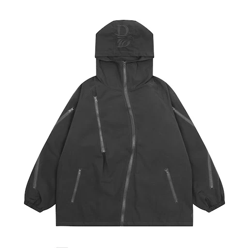 Title 4, Cappotto pesante con tasche irregolari con zip,...