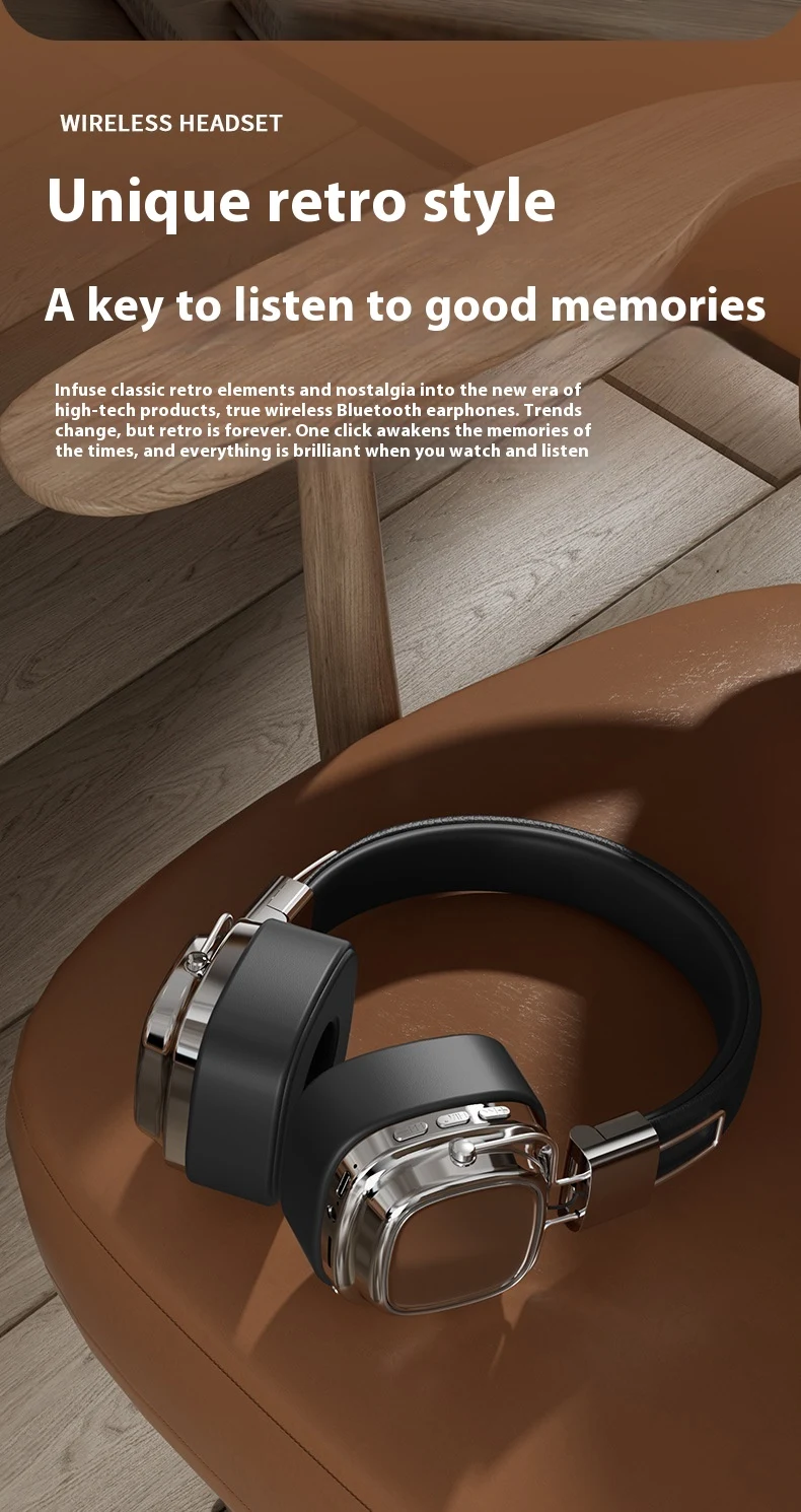 Title 7, Retro Wireless Bluetooth 5.3 Headset with Dynam...