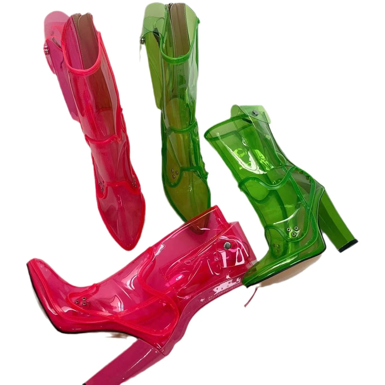 Botas transparentes femininas com luzes piscantes PC, moda fashion que combina estilo e funcionalidade para um visual moderno. — foto 18
