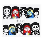 Adesivos de unha Halloween com caveiras e demônios por transferência d'água, fáceis de aplicar, designs assustadores e festivos. — foto 11