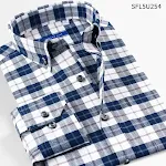 High-Quality Shirt Men'S Long-Sleeved Slim Cotton Business Casual Flannel Brushed Plaid Shirt — photo 6