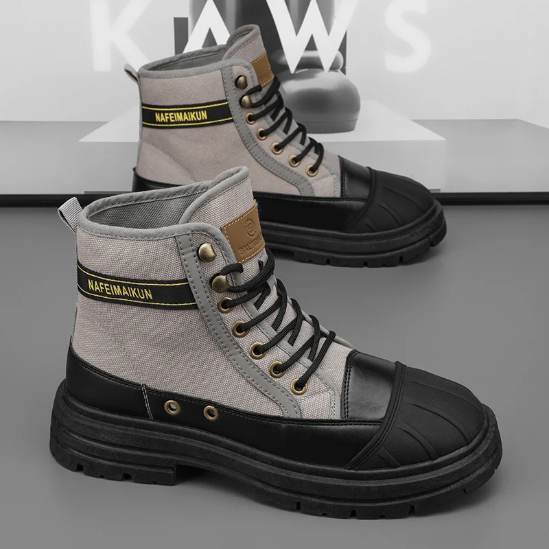 Botas Martin masculinas de cano alto, estilo britânico, design moderno e elegante. Conforto e durabilidade para um visual autêntico. — foto 4