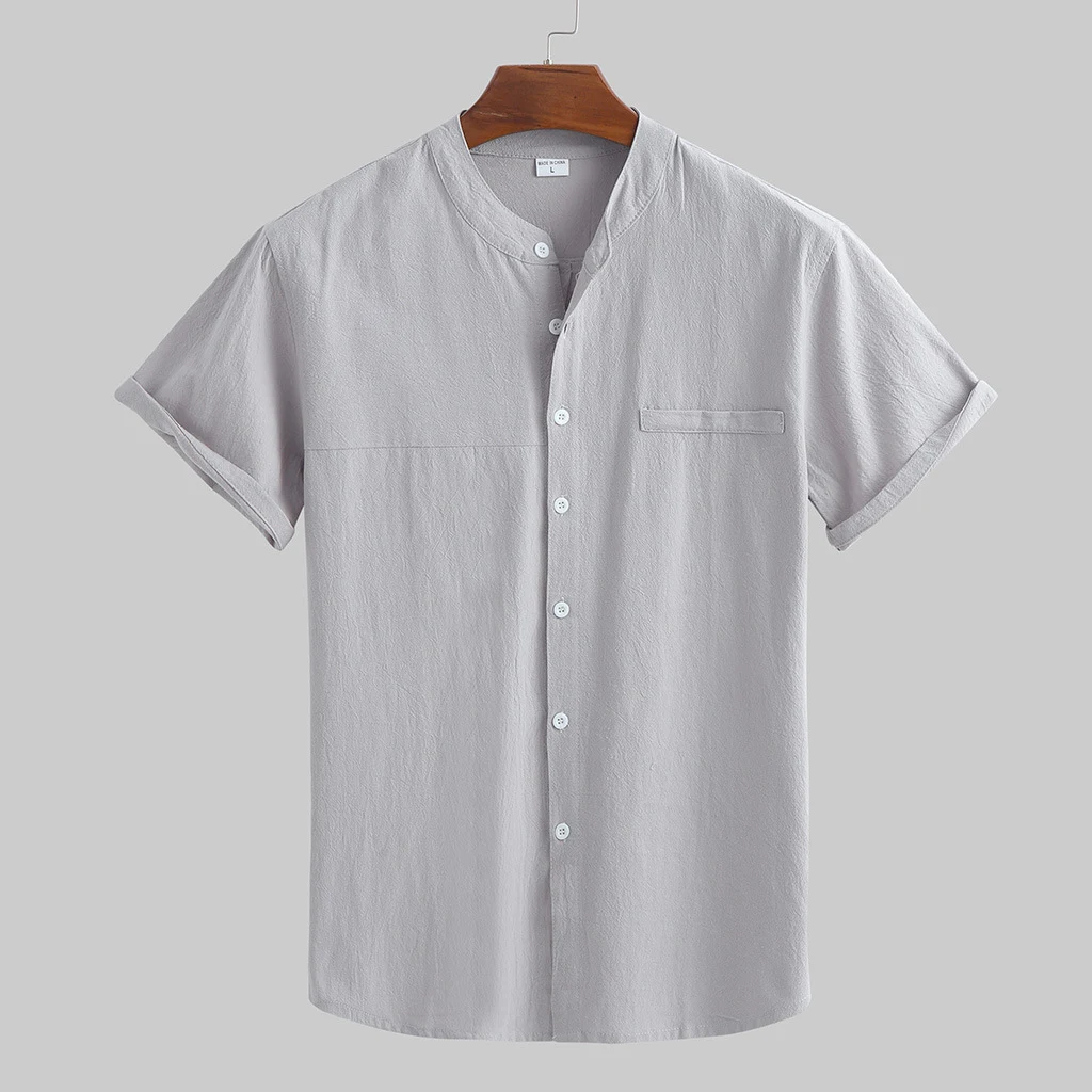 Loose cotton and linen short sleeve shirt for ultimate comfort and breathability. Perfect for warm weather, offering a r — photo 9
