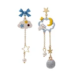 Brincos de laço de coelhinho para moda feminina, acessório de joia elegante e adorável, perfeitos para uso diário e para realçar qualquer look. — foto 1