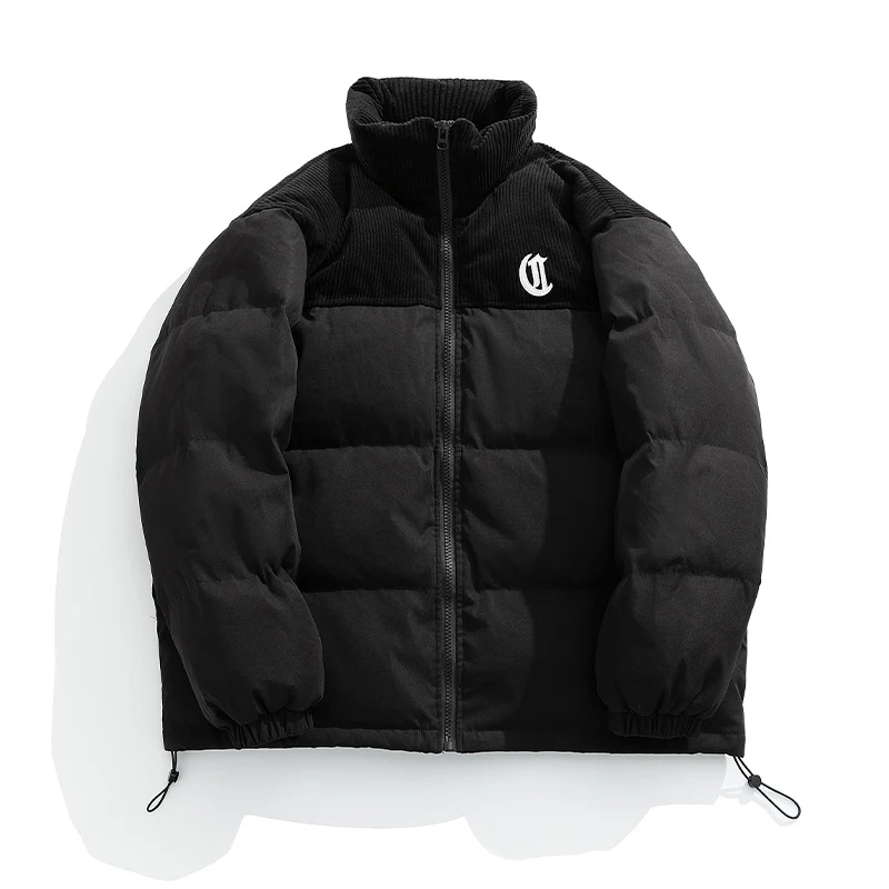 Cappotto imbottito in cotone da uomo per l'inverno, con ricami e cuciture in velluto a coste, caldo e confortevole per affrontare il freddo. — foto 1