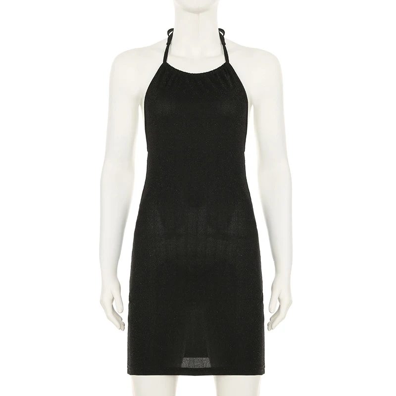 Title 6, Womens Sexy Bright Silk Halter Dress with Lace...