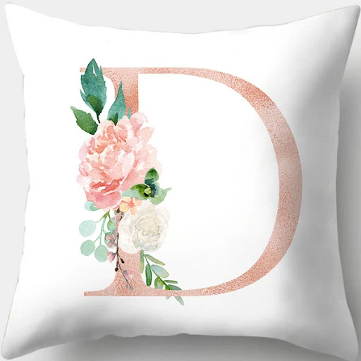 Title 7, Fronha com estampa digital Flores com Letras Di...