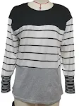 Camiseta feminina outono com punho único casual gola redonda manga comprida — foto 3