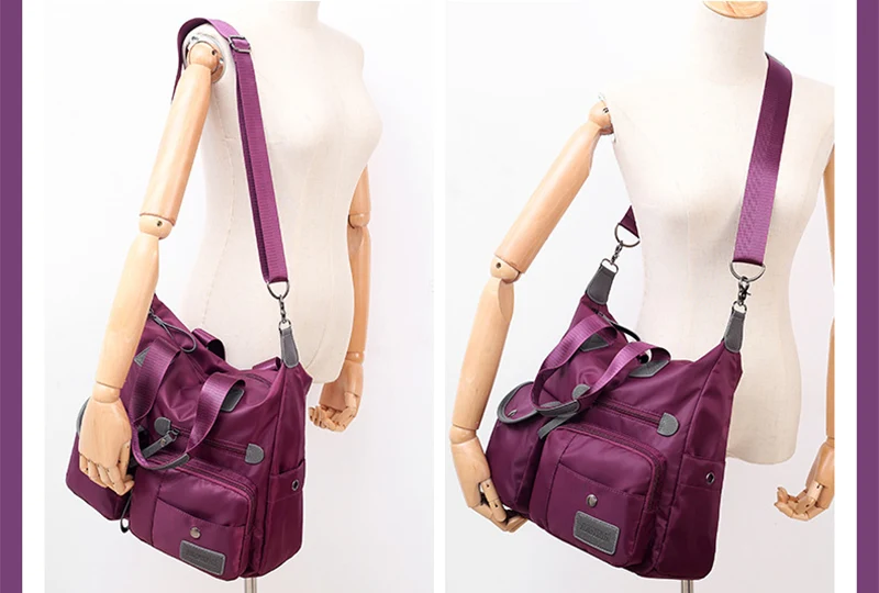 Title 4, Bolsa de ombro feminina grande, multi-bolsos, n...