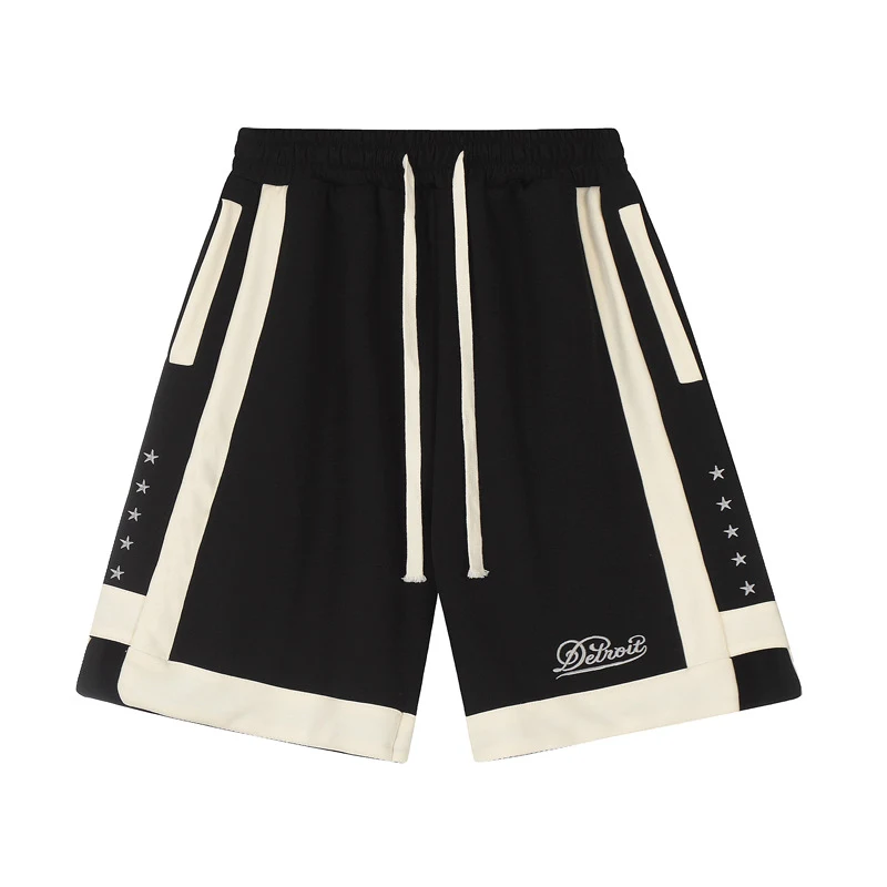 American Street Stitching Contrast Color Stripes Hip Hop Shorts for Men, Stylish Comfort for Everyday Urban Wear. — photo 13