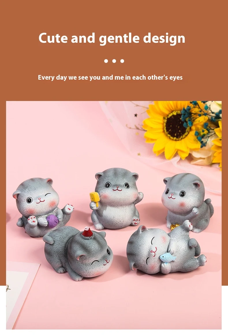 Cartoon Cute Cat Resin Decorations for Children's Room. Add a touch of adorable charm to your child's bedroom with these — photo 22