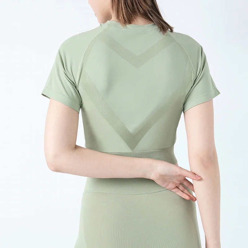 Title 5, Sew Knit Solid Color Yoga Workout Top