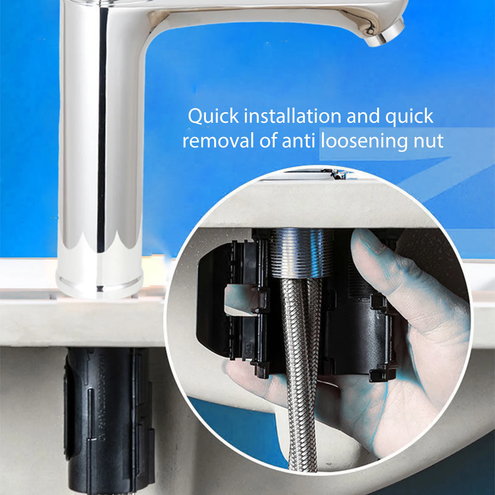Cold and Hot Faucet Anti Loosening Nut Retainer — photo 2