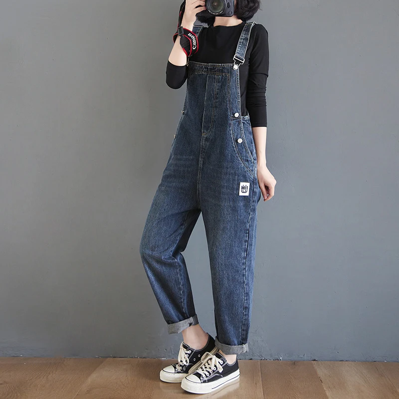Women's Loose Ninth Plus Size Denim Overalls. Comfortable, stylish fit for everyday wear. Perfect for a relaxed, casual — photo 4
