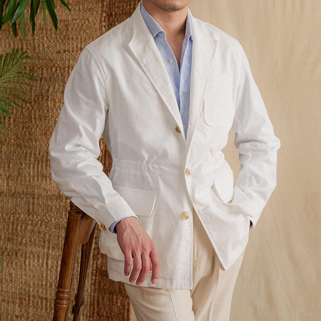 Jaqueta Casaco Casual Masculina Fina de Linho e Algodão, Respirável, Ideal para o Verão, Leve e Confortável para o Dia a Dia — foto 9